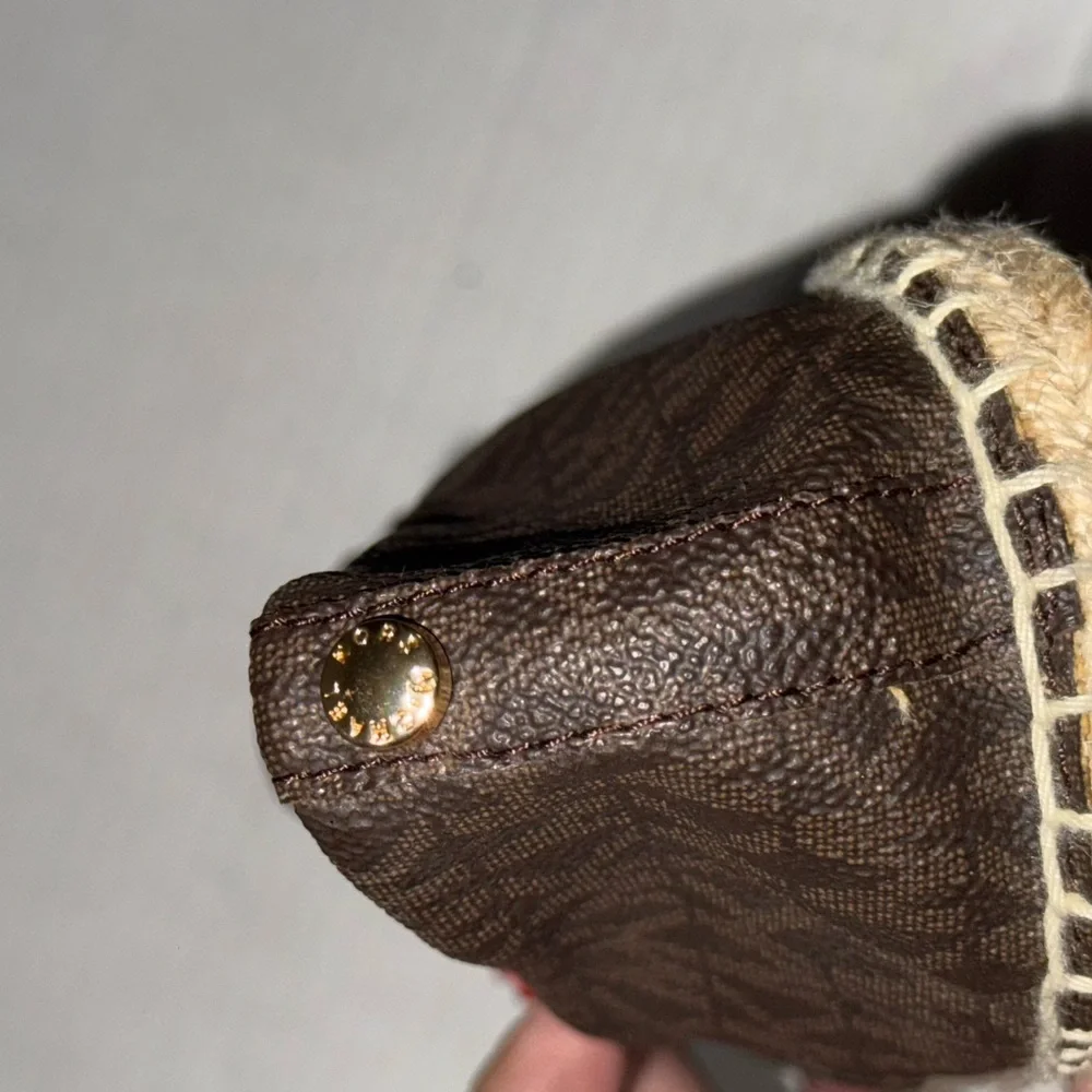 Michael Kors Brown Espadrilles with Glitter Palm Tree Design